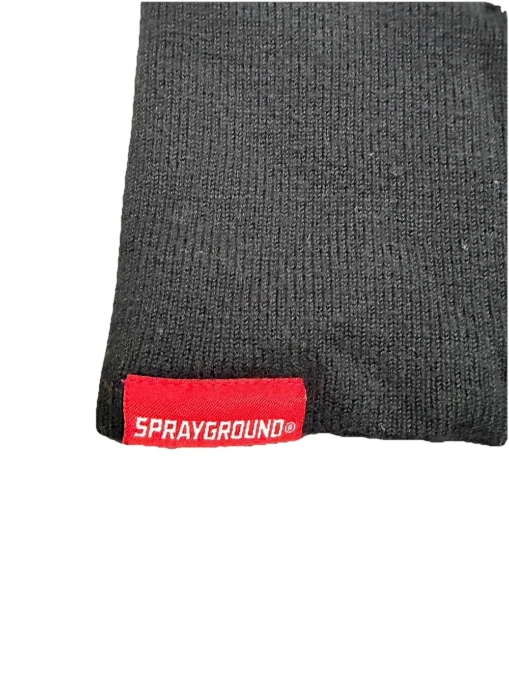 Sprayground Black 'Explicit Content' Face Mask Beanie